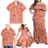 Tahiti Puatou Tiare Floral Family Matching Off Shoulder Maxi Dress and Hawaiian Shirt Monstera Palm Tropical Leaves LT01 - Polynesian Pride