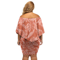 Tahiti Puatou Tiare Floral Family Matching Off Shoulder Short Dress and Hawaiian Shirt Monstera Palm Tropical Leaves LT01 - Polynesian Pride