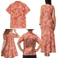 Tahiti Puatou Tiare Floral Family Matching Tank Maxi Dress and Hawaiian Shirt Monstera Palm Tropical Leaves LT01 - Polynesian Pride