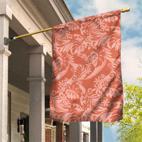 Tahiti Puatou Tiare Floral Garden Flag Monstera Palm Tropical Leaves LT01 House Flag Orange - Polynesian Pride