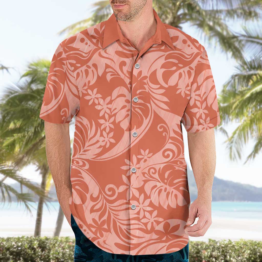 Tahiti Puatou Tiare Floral Hawaiian Shirt Monstera Palm Tropical Leaves - Polynesian Pride