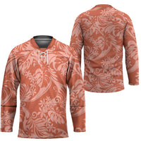 Tahiti Puatou Tiare Floral Hockey Jersey Monstera Palm Tropical Leaves - Polynesian Pride