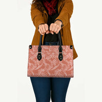 Tahiti Puatou Tiare Floral Leather Bag Monstera Palm Tropical Leaves - Polynesian Pride