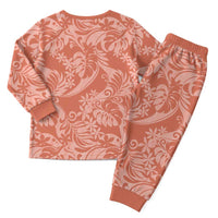 Tahiti Puatou Tiare Floral Christmas Pajama Set Monstera Palm Tropical Leaves - Polynesian Pride