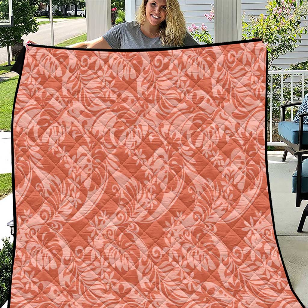 Tahiti Puatou Tiare Floral Quilt Monstera Palm Tropical Leaves - Polynesian Pride