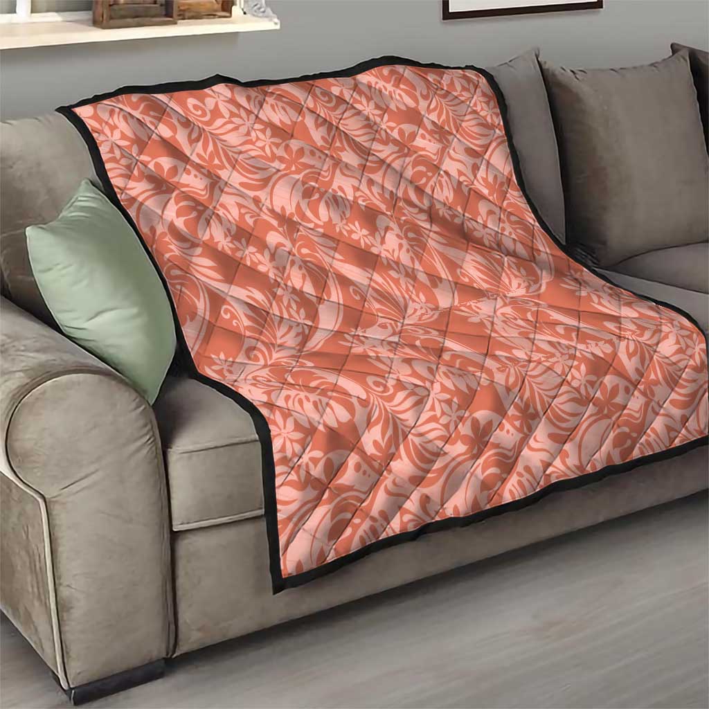 Tahiti Puatou Tiare Floral Quilt Monstera Palm Tropical Leaves - Polynesian Pride