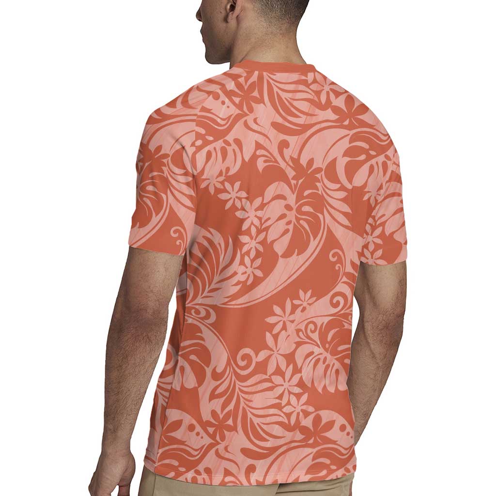 Tahiti Puatou Tiare Floral Rugby Jersey Monstera Palm Tropical Leaves - Polynesian Pride