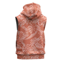 Tahiti Puatou Tiare Floral Sleeveless Zip Hoodie Monstera Palm Tropical Leaves LT01 - Polynesian Pride