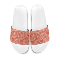 Tahiti Puatou Tiare Floral Slide Sandals Monstera Palm Tropical Leaves - Polynesian Pride