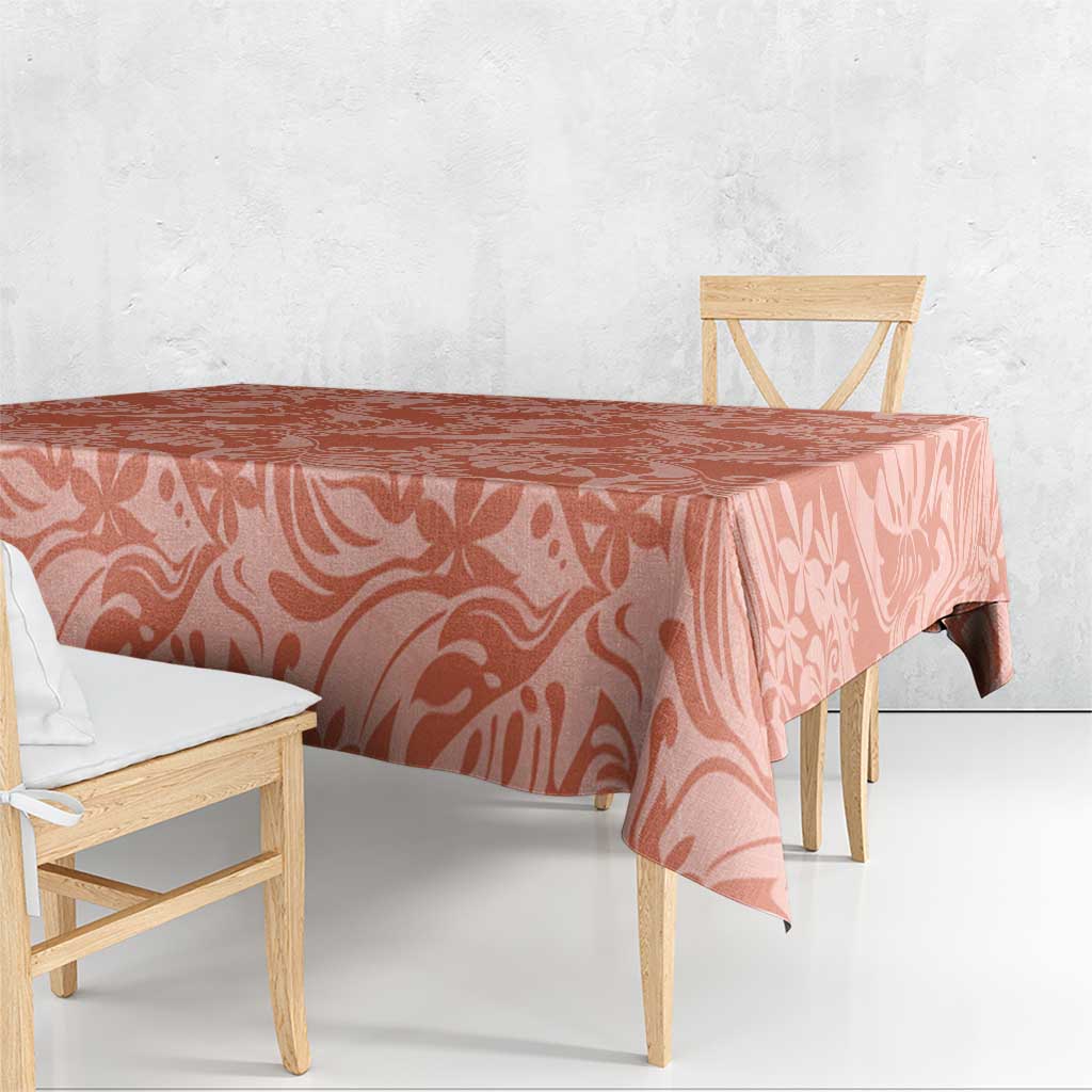 Tahiti Puatou Tiare Floral Tablecloth Monstera Palm Tropical Leaves - Polynesian Pride