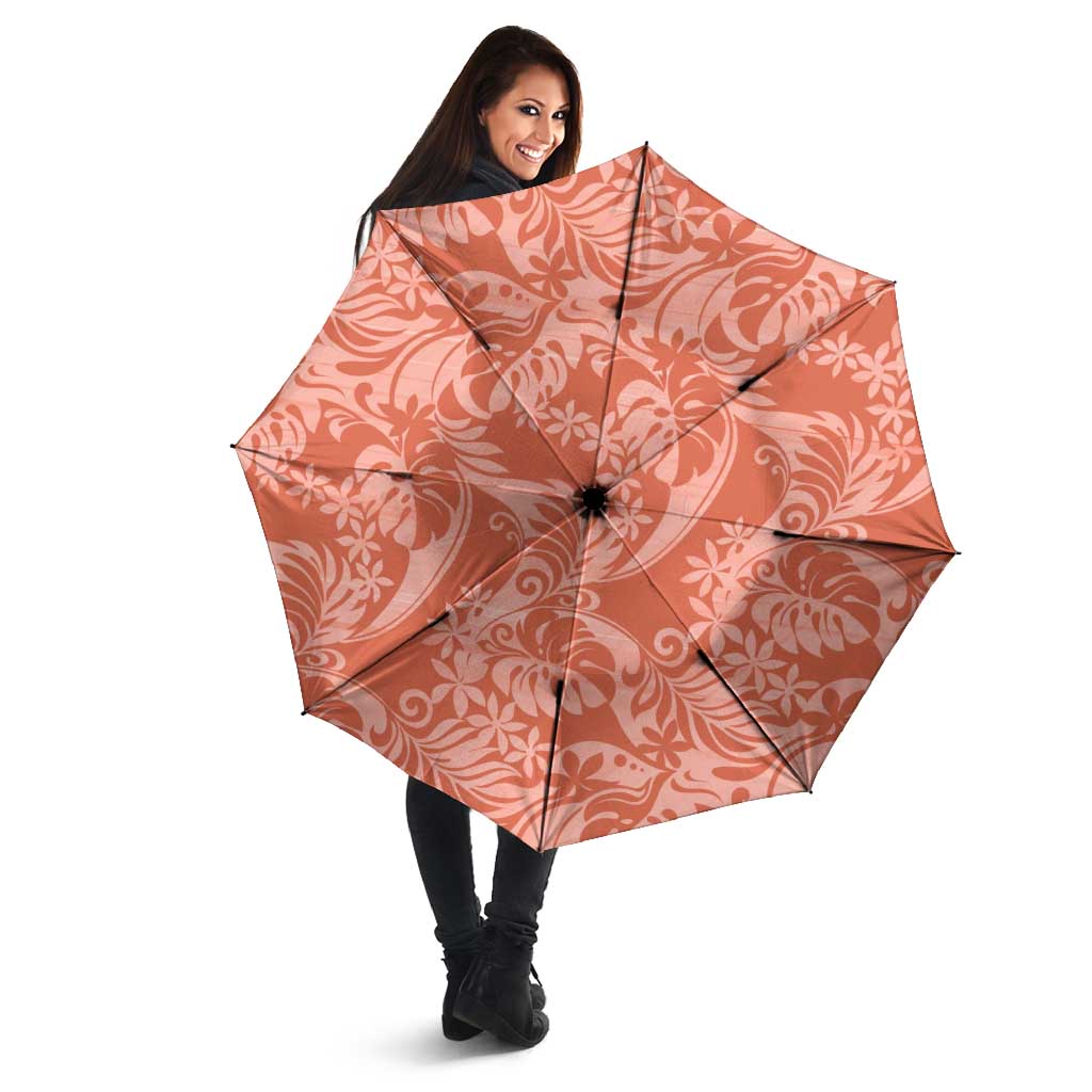 Tahiti Puatou Tiare Floral Umbrella Monstera Palm Tropical Leaves - Polynesian Pride