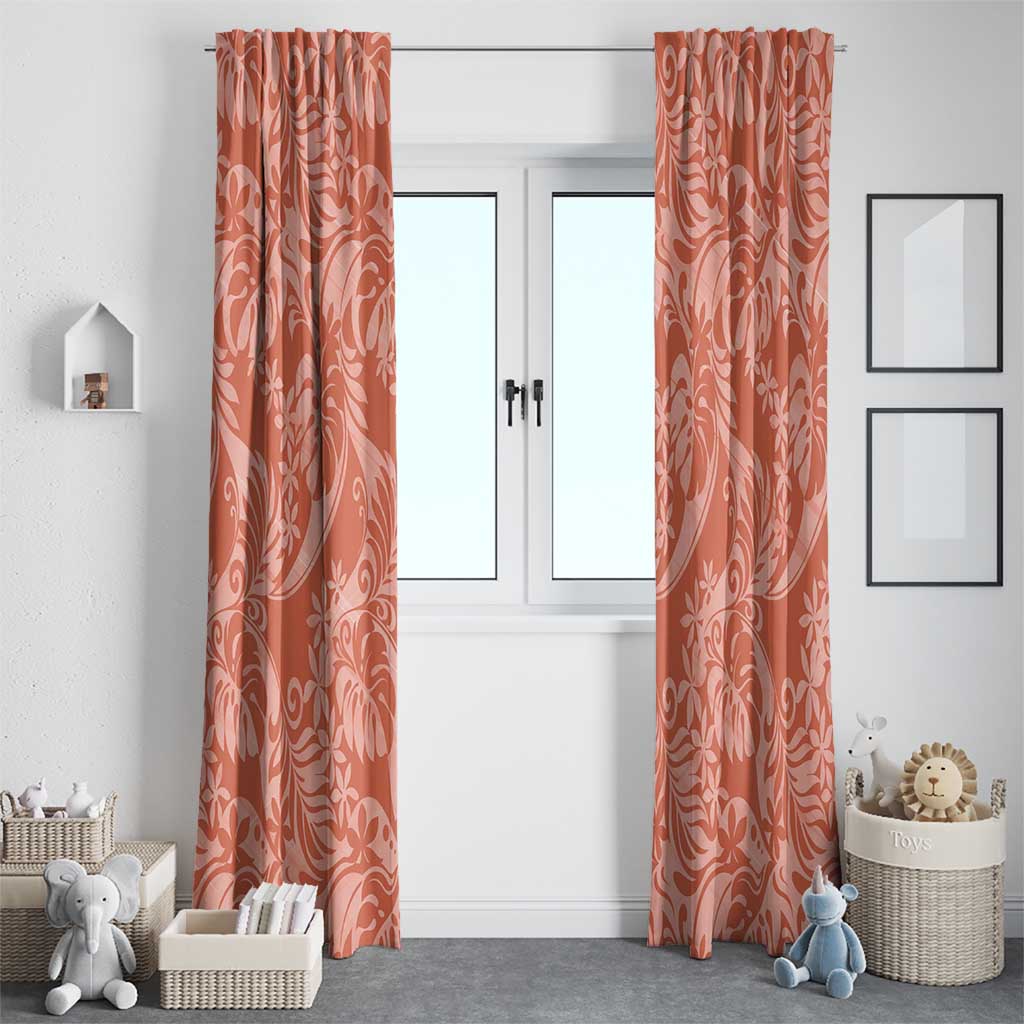 Tahiti Puatou Tiare Floral Window Curtain Monstera Palm Tropical Leaves - Polynesian Pride