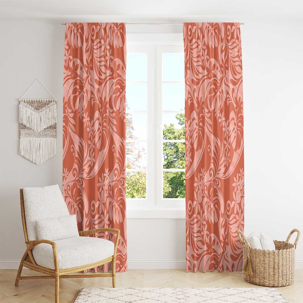 Tahiti Puatou Tiare Floral Window Curtain Monstera Palm Tropical Leaves - Polynesian Pride
