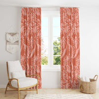 Tahiti Puatou Tiare Floral Window Curtain Monstera Palm Tropical Leaves - Polynesian Pride