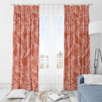 Tahiti Puatou Tiare Floral Window Curtain Monstera Palm Tropical Leaves - Polynesian Pride