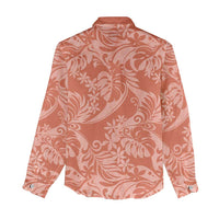 Tahiti Puatou Tiare Floral Women Casual Shirt Monstera Palm Tropical Leaves LT01 - Polynesian Pride