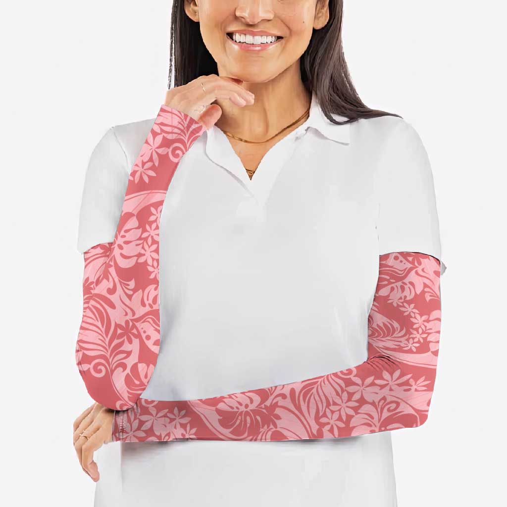 Tahiti Tarona Tiare Floral Arm Sleeves Monstera Palm Tropical Leaves - Polynesian Pride