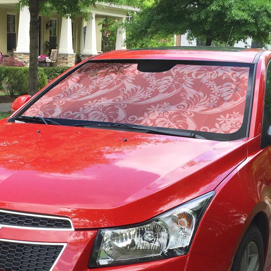 Tahiti Tarona Tiare Floral Auto Sun Shade Monstera Palm Tropical Leaves - Polynesian Pride