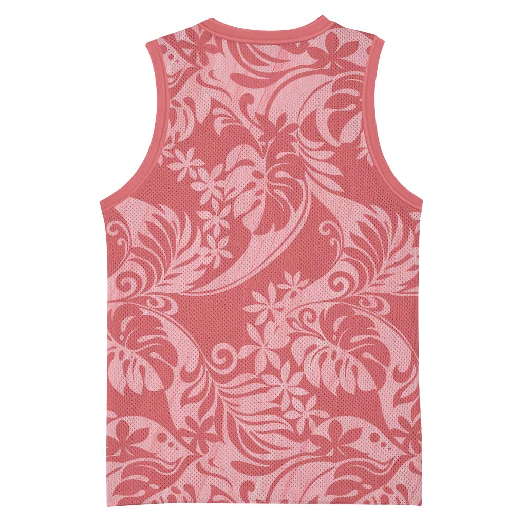 Tahiti Tarona Tiare Floral Basketball Jersey Monstera Palm Tropical Leaves - Polynesian Pride