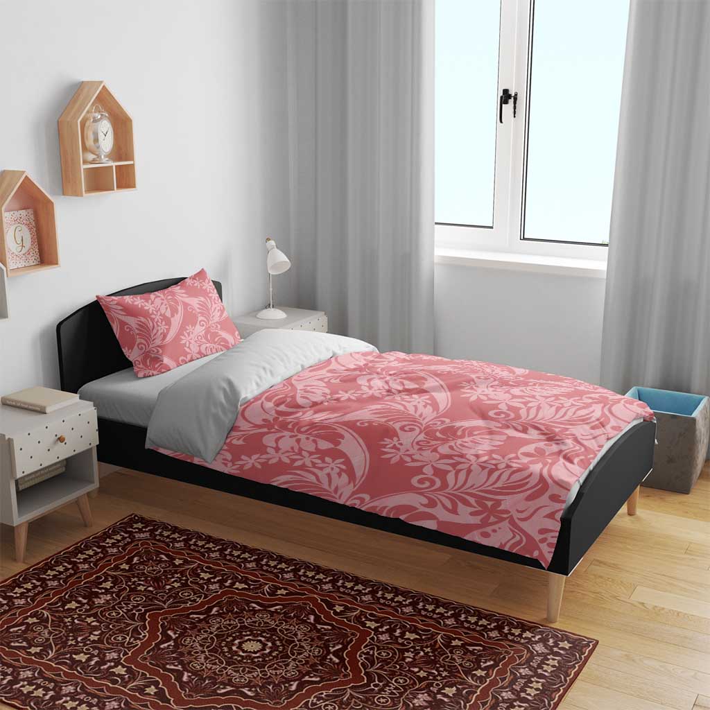 Tahiti Tarona Tiare Floral Bedding Set Monstera Palm Tropical Leaves - Polynesian Pride