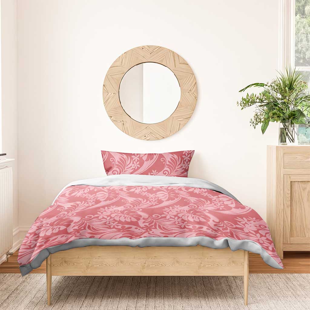Tahiti Tarona Tiare Floral Bedding Set Monstera Palm Tropical Leaves - Polynesian Pride