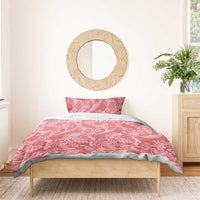 Tahiti Tarona Tiare Floral Bedding Set Monstera Palm Tropical Leaves - Polynesian Pride