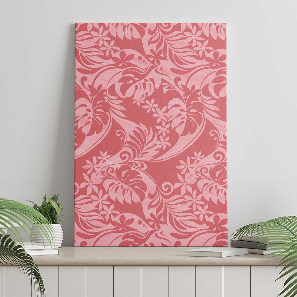 Tahiti Tarona Tiare Floral Canvas Wall Art Monstera Palm Tropical Leaves - Polynesian Pride