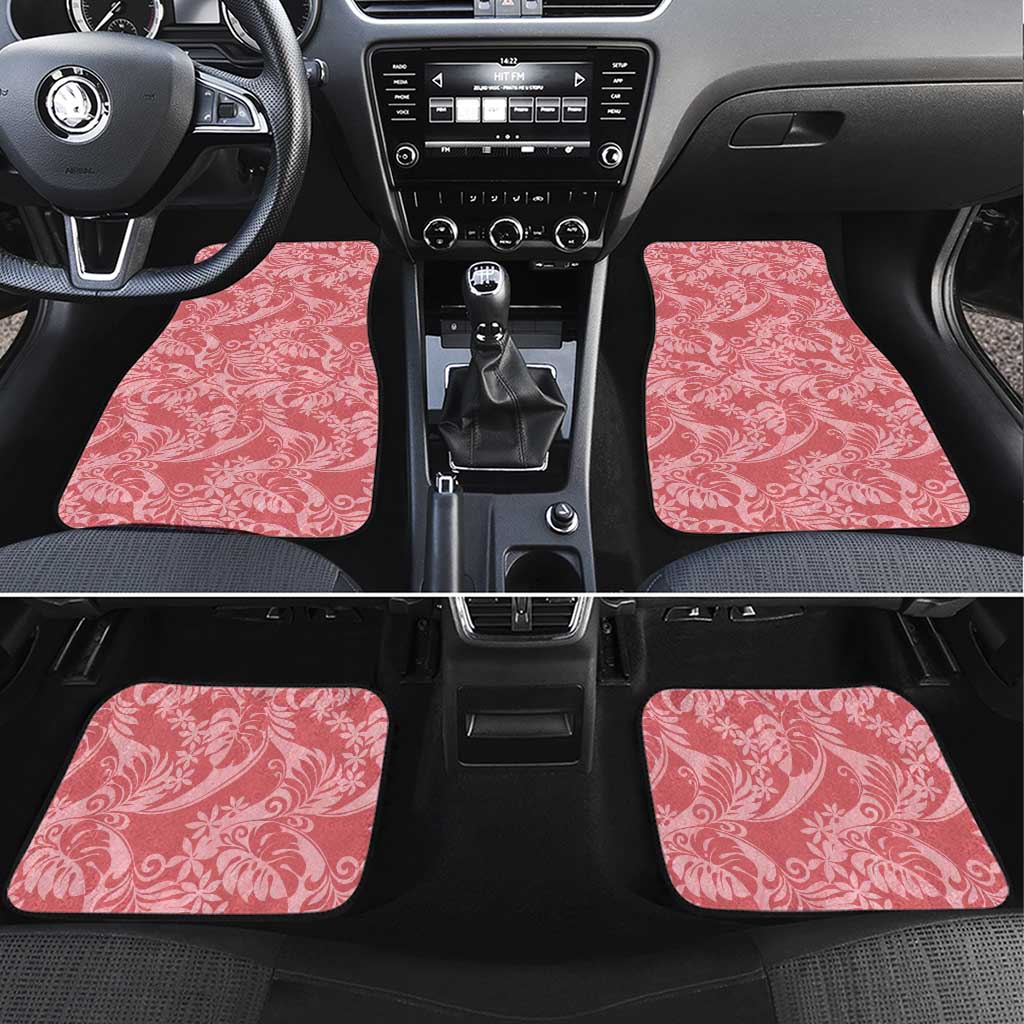 Tahiti Tarona Tiare Floral Car Mats Monstera Palm Tropical Leaves - Polynesian Pride