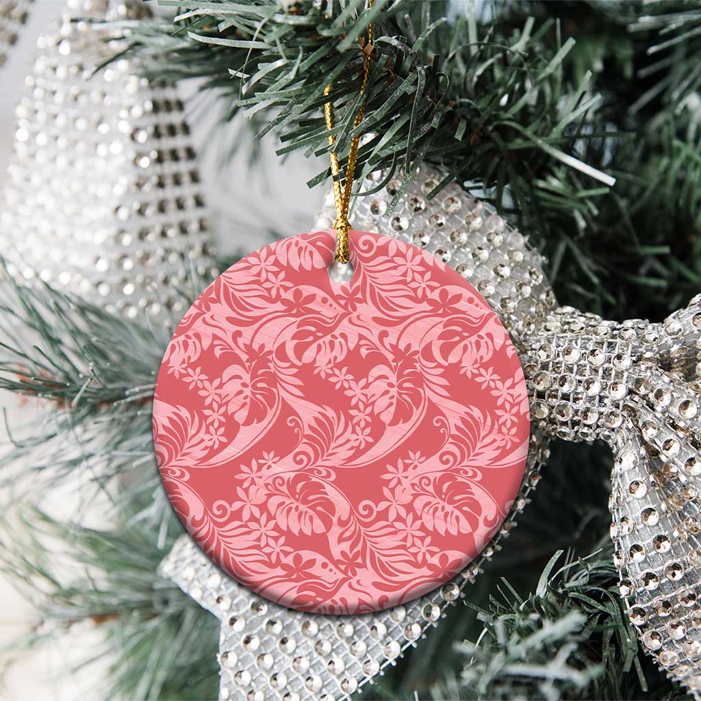 Tahiti Tarona Tiare Floral Ceramic Ornament Monstera Palm Tropical Leaves - Polynesian Pride