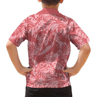 Tahiti Tarona Tiare Floral Family Matching Off The Shoulder Long Sleeve Dress and Hawaiian Shirt Monstera Palm Tropical Leaves LT01 - Polynesian Pride