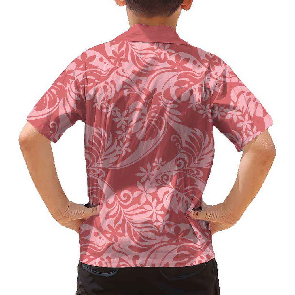 Tahiti Tarona Tiare Floral Family Matching Tank Maxi Dress and Hawaiian Shirt Monstera Palm Tropical Leaves LT01 - Polynesian Pride