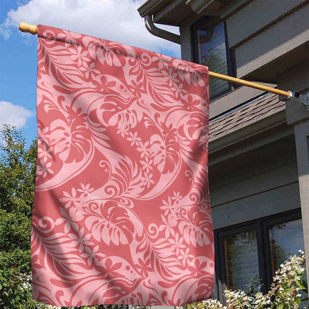 Tahiti Tarona Tiare Floral Garden Flag Monstera Palm Tropical Leaves - Polynesian Pride
