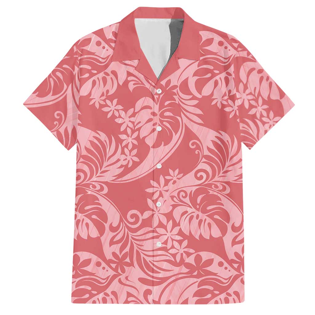 Tahiti Tarona Tiare Floral Hawaiian Shirt Monstera Palm Tropical Leaves - Polynesian Pride