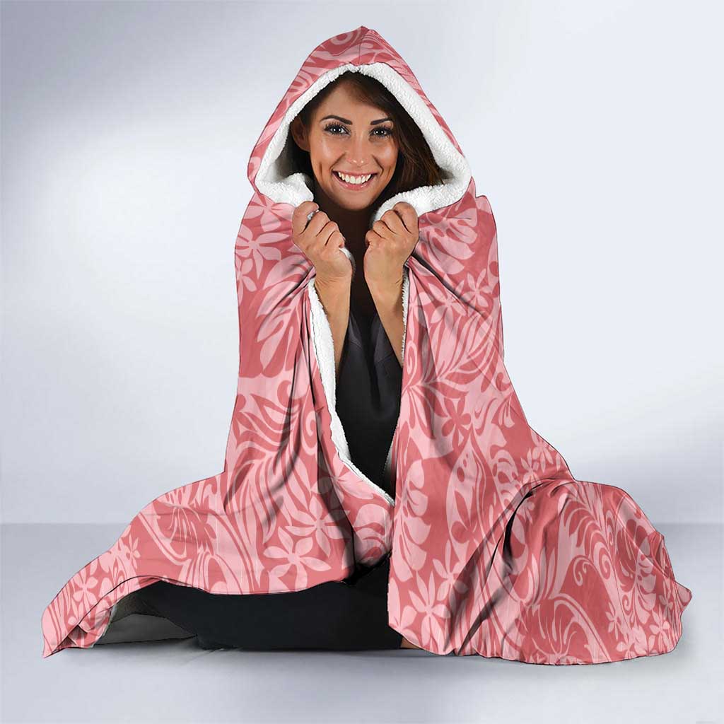 Tahiti Tarona Tiare Floral Hooded Blanket Monstera Palm Tropical Leaves - Polynesian Pride