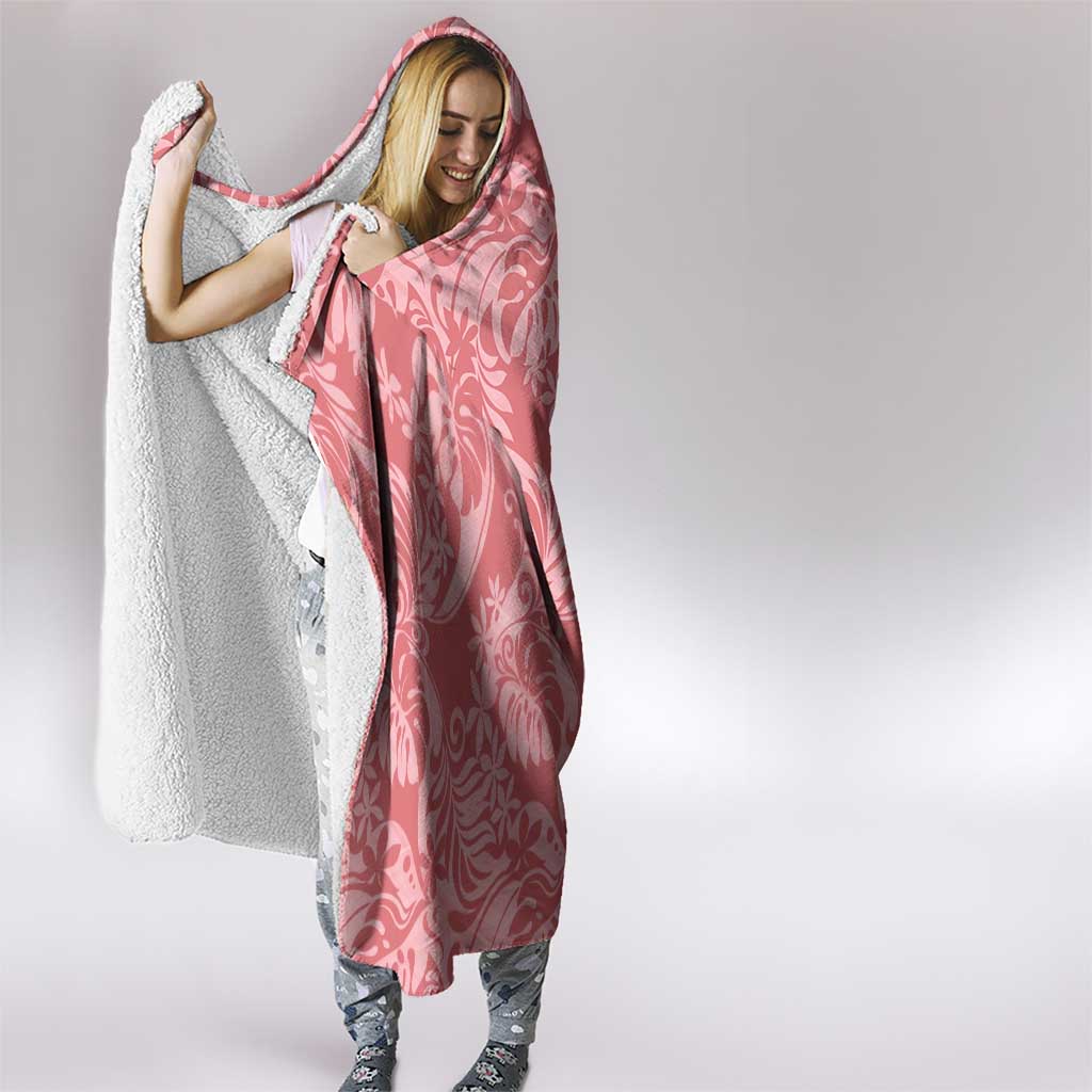 Tahiti Tarona Tiare Floral Hooded Blanket Monstera Palm Tropical Leaves - Polynesian Pride