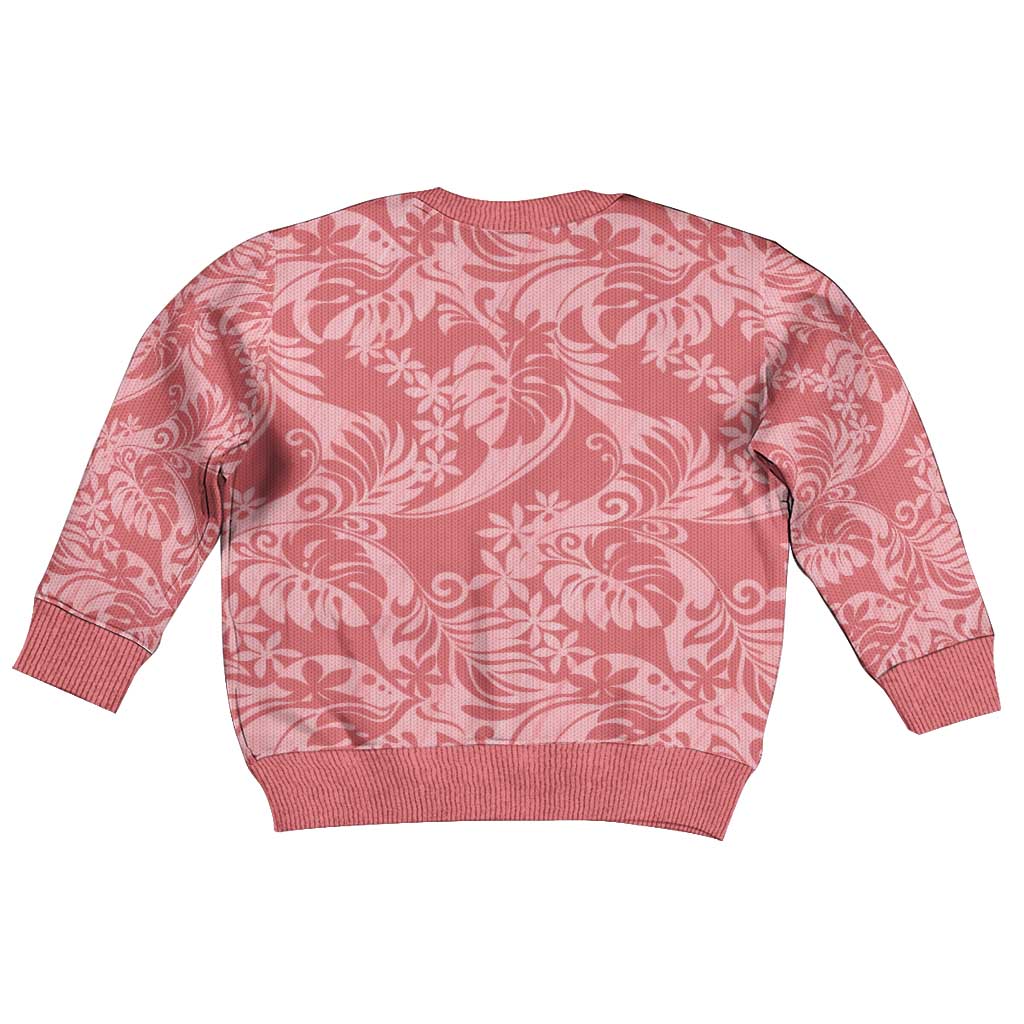 Tahiti Tarona Tiare Floral Kid Ugly Christmas Sweater Monstera Palm Tropical Leaves - Polynesian Pride