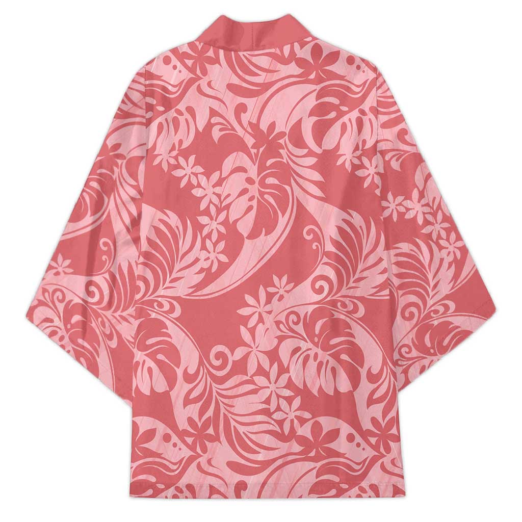 Tahiti Tarona Tiare Floral Kimono Monstera Palm Tropical Leaves - Polynesian Pride