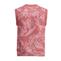 Tahiti Tarona Tiare Floral Christmas Knitted V-Neck Vest Monstera Palm Tropical Leaves - Polynesian Pride