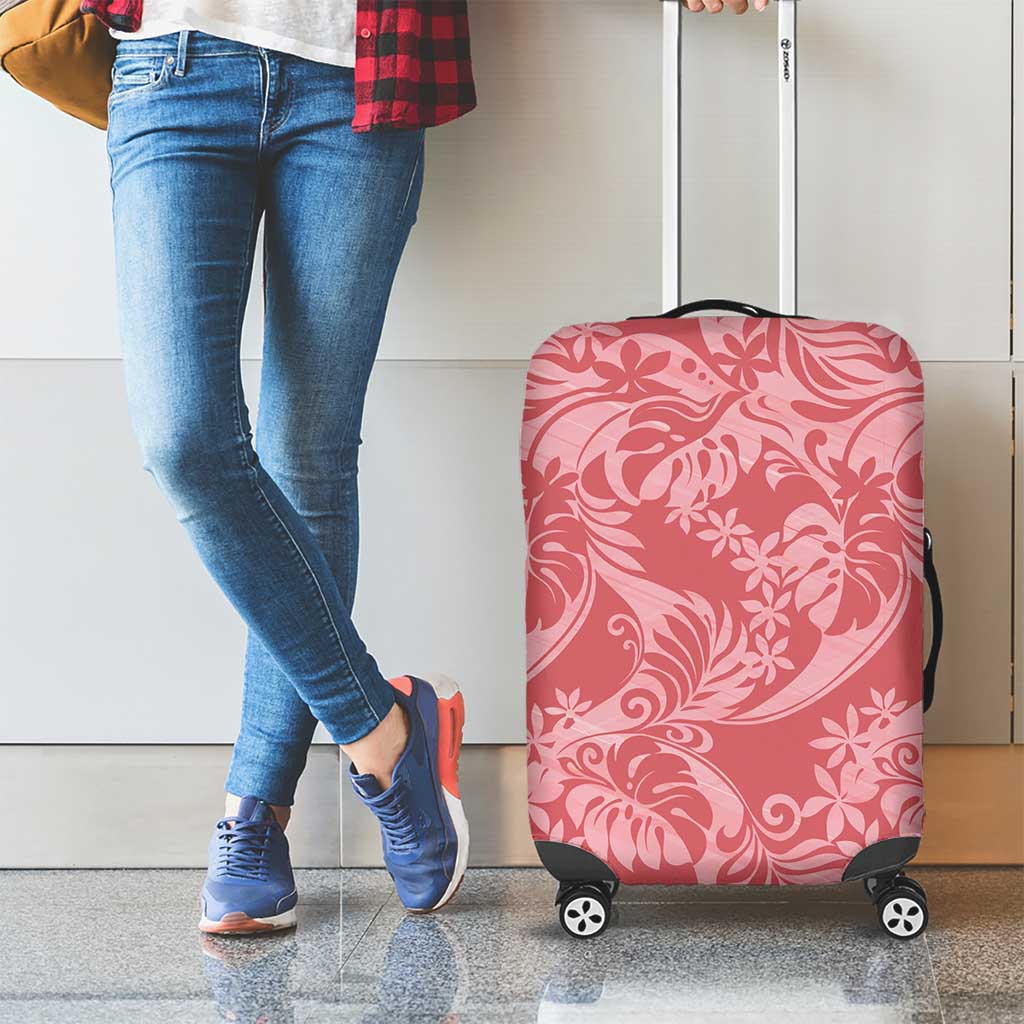 Tahiti Tarona Tiare Floral Luggage Cover Monstera Palm Tropical Leaves - Polynesian Pride