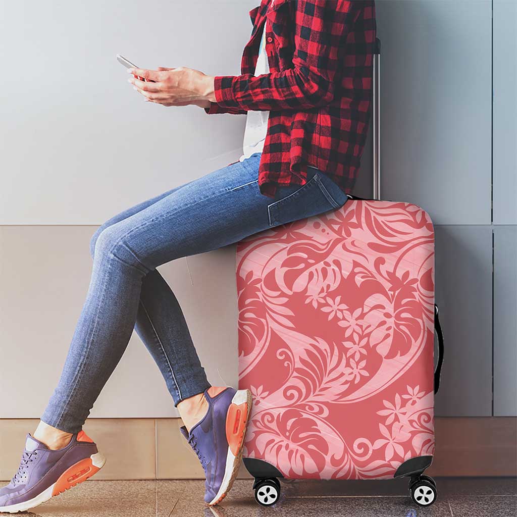 Tahiti Tarona Tiare Floral Luggage Cover Monstera Palm Tropical Leaves - Polynesian Pride