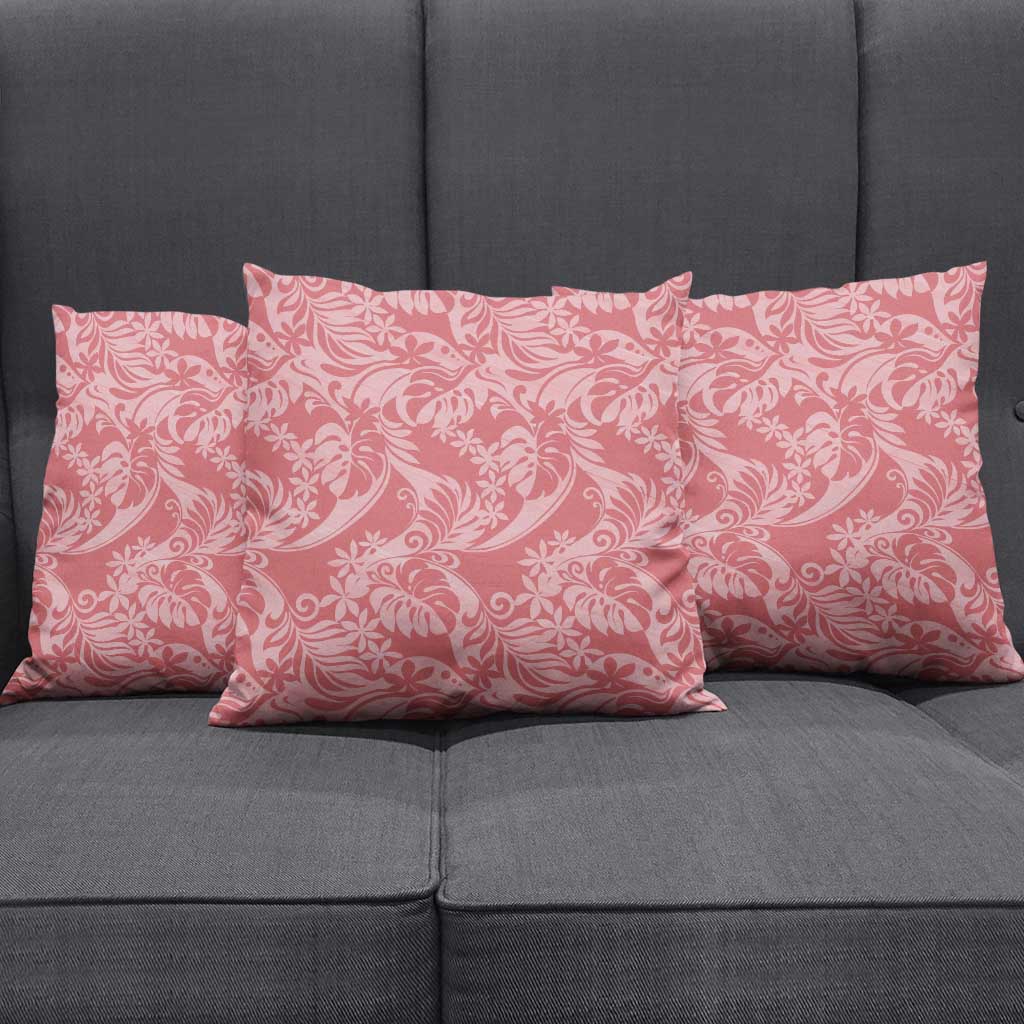 Tahiti Tarona Tiare Floral Pillow Cover Monstera Palm Tropical Leaves - Polynesian Pride