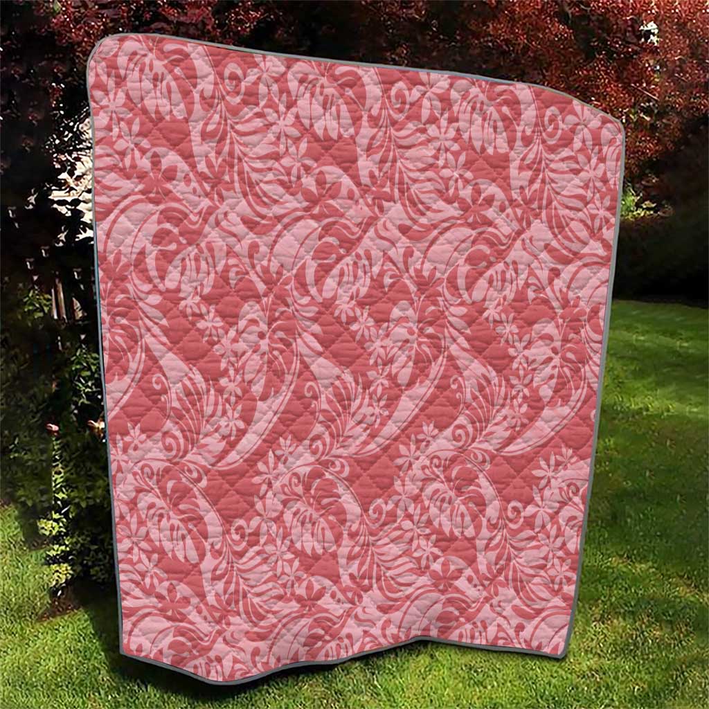 Tahiti Tarona Tiare Floral Quilt Monstera Palm Tropical Leaves - Polynesian Pride