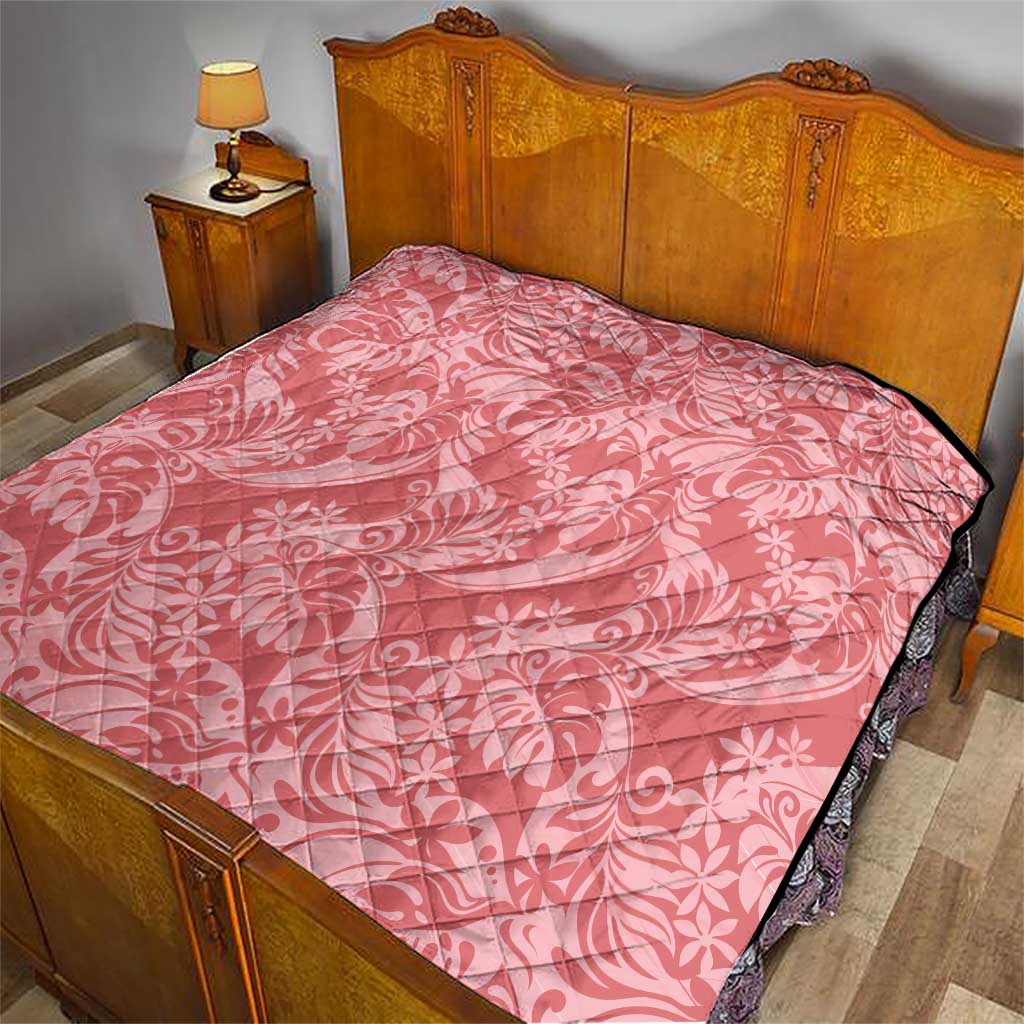 Tahiti Tarona Tiare Floral Quilt Monstera Palm Tropical Leaves - Polynesian Pride