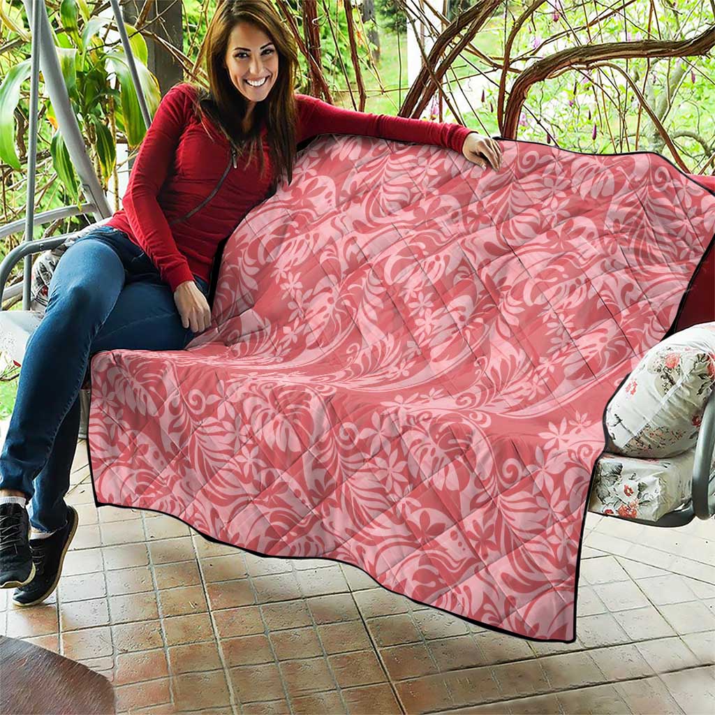 Tahiti Tarona Tiare Floral Quilt Monstera Palm Tropical Leaves - Polynesian Pride