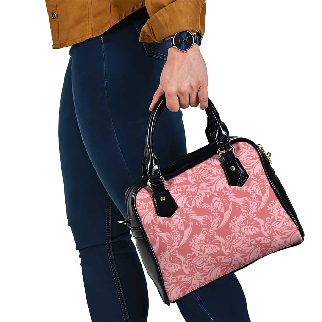 Tahiti Tarona Tiare Floral Shoulder Handbag Monstera Palm Tropical Leaves - Polynesian Pride