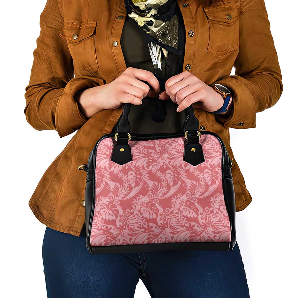 Tahiti Tarona Tiare Floral Shoulder Handbag Monstera Palm Tropical Leaves - Polynesian Pride