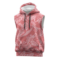 Tahiti Tarona Tiare Floral Sleeveless Hoodie Monstera Palm Tropical Leaves - Polynesian Pride