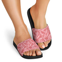 Tahiti Tarona Tiare Floral Slide Sandals Monstera Palm Tropical Leaves - Polynesian Pride