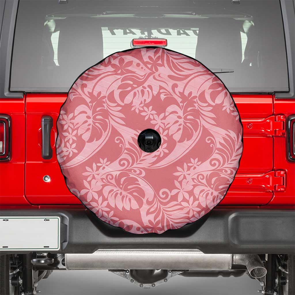 Tahiti Tarona Tiare Floral Spare Tire Cover Monstera Palm Tropical Leaves - Polynesian Pride