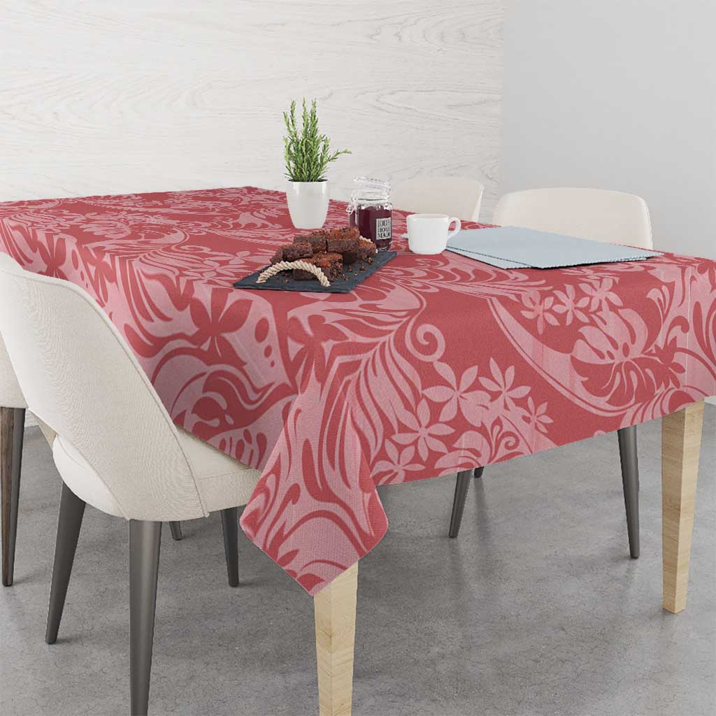 Tahiti Tarona Tiare Floral Tablecloth Monstera Palm Tropical Leaves LT01 - Polynesian Pride